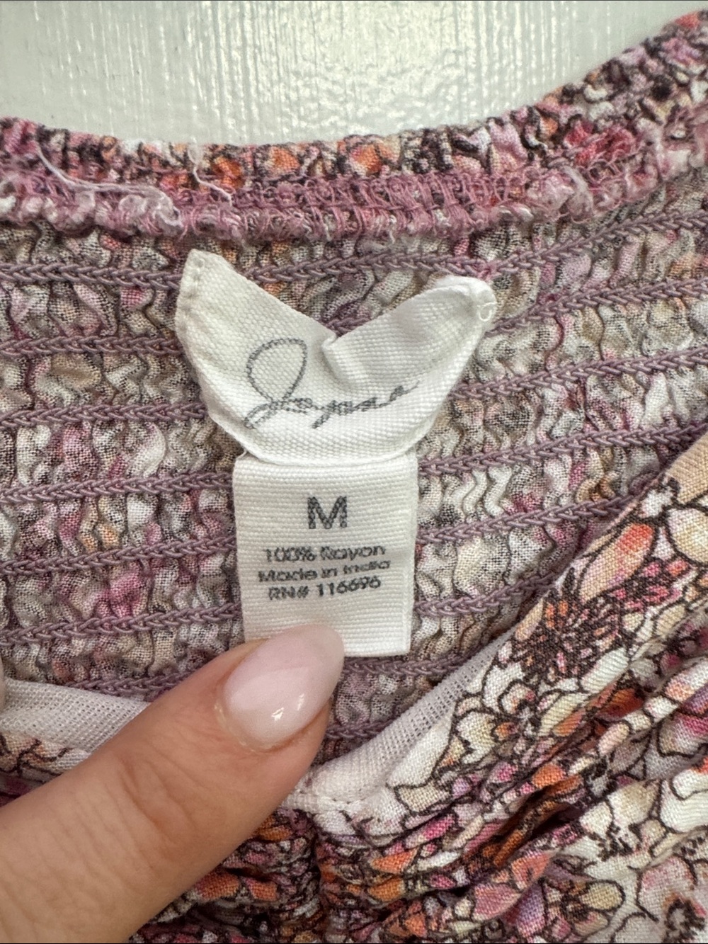Free People Inspired Floral Smocked Crop Top Tie Front Boho Cottagecore M Japna - Picture 2 of 5